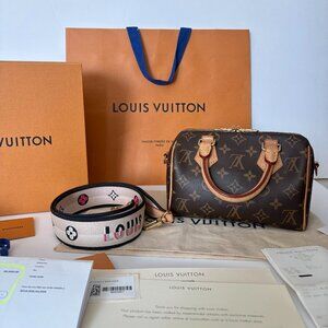 AUTHENTIC LOUIS VUITTON SPEEDY BANDOLIERE 20--MONOGRAM PRINT